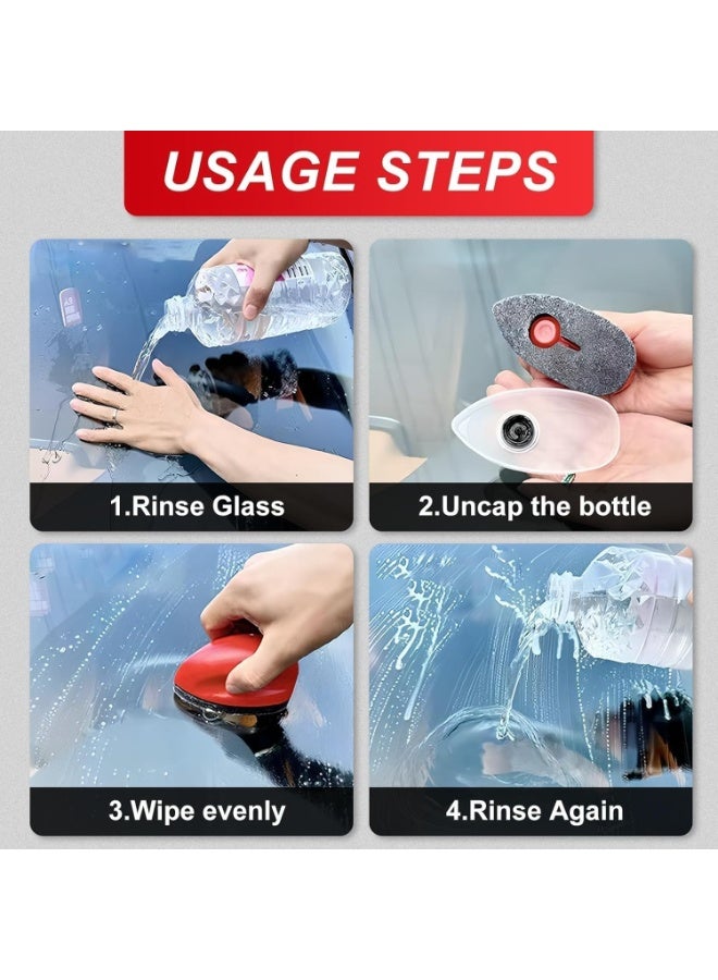 FALMER Automotive Oil Film Cleaning Brush with Reusable Foam Sprayer, Upgraded Anti Fog Glass Cleaning Board, Glass Oil Film Remover for Car Windows & Windshields, Versatile Car Glass Cleaner Brush - Image 4